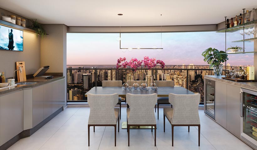air brooklin – terraço do apto. de 2 suítes. com living ampliado tipo 81 m² e sugestão de decoração - final 2