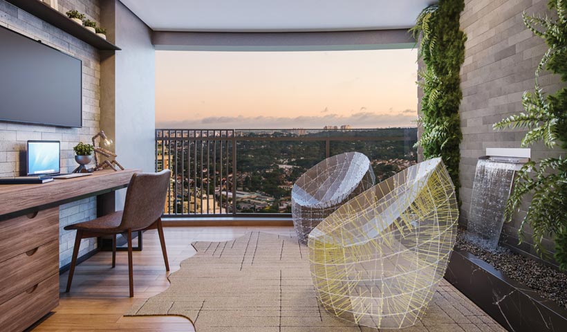 air brooklin – terraço do studio de 32 m² com sugestão de decoração - final 16