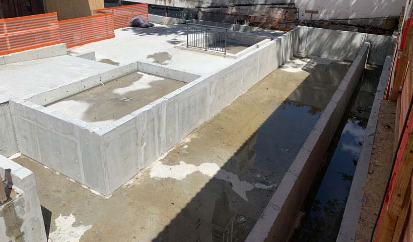 Estrutura da piscina