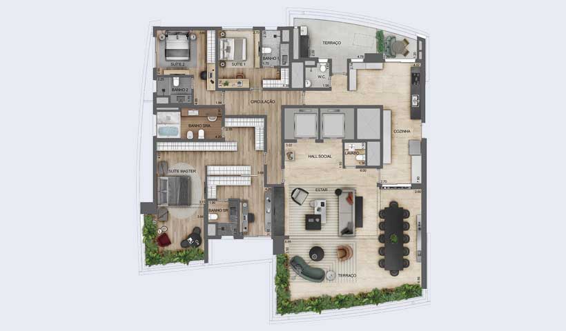 EZ Infinity - Planta Opção de 276 m²