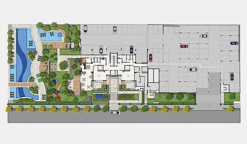 Gran Quadra Giardino – Implantação superior