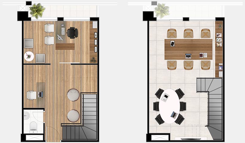 GreenWork – Planta da sala duplex