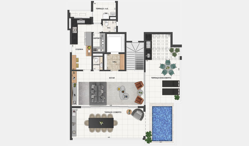 Le Jardin Ibirapuera – Planta duplex superior de 316 m²