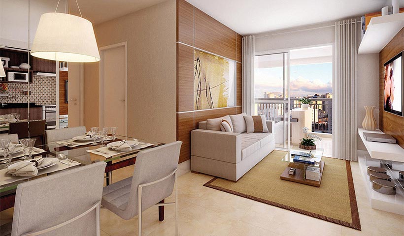 Magnífico Mooca – Living de 69 m²