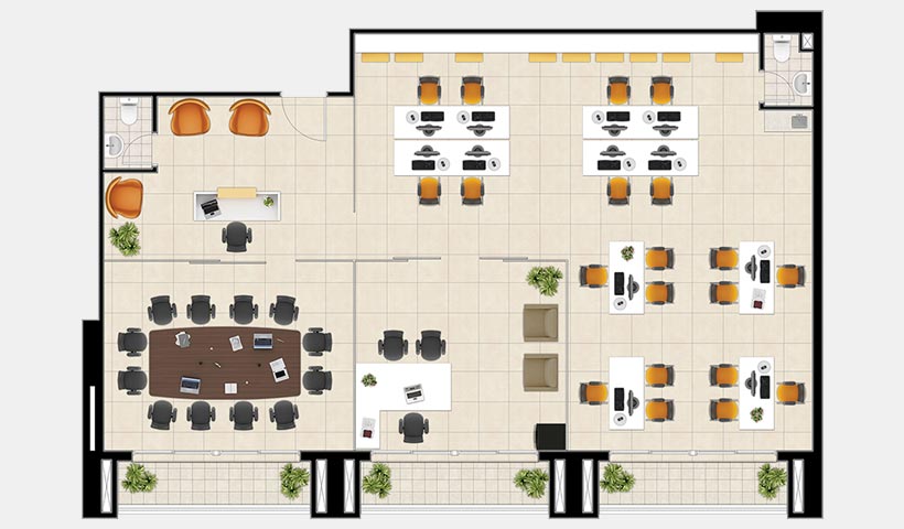 Neocorporate Offices – Planta dos conjuntos 10, 11 e 12