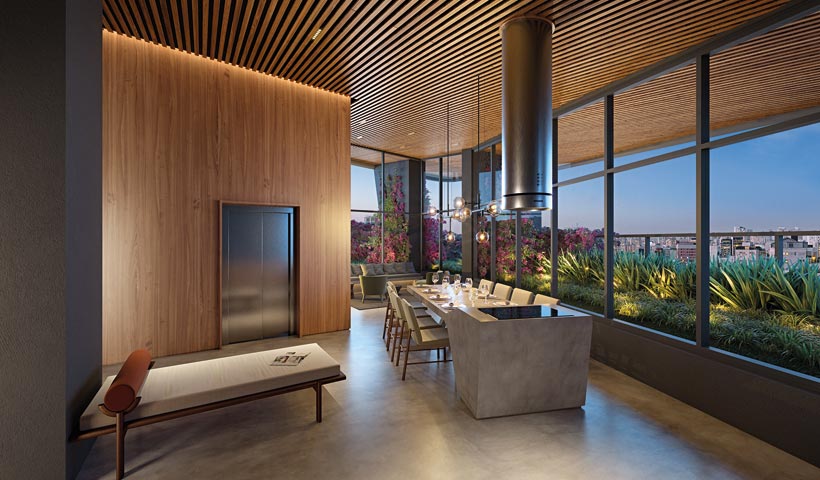 PERSPECTIVA ILUSTRADA DO SKY GOURMET - ICON TOWER