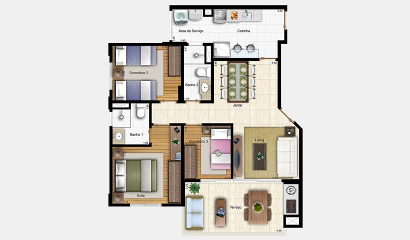 Prime House Vila Mascote – Planta tipo de 80 m²