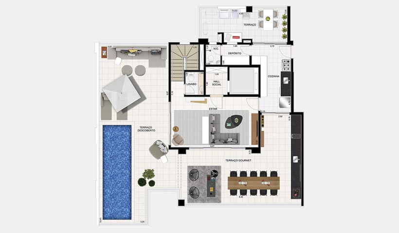 Splendor Ipiranga – Planta opção duplex superior 330 m²