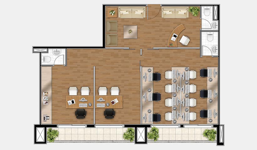 Supéria Paraíso - Planta tipo conjuntos junção finais 13 e 14