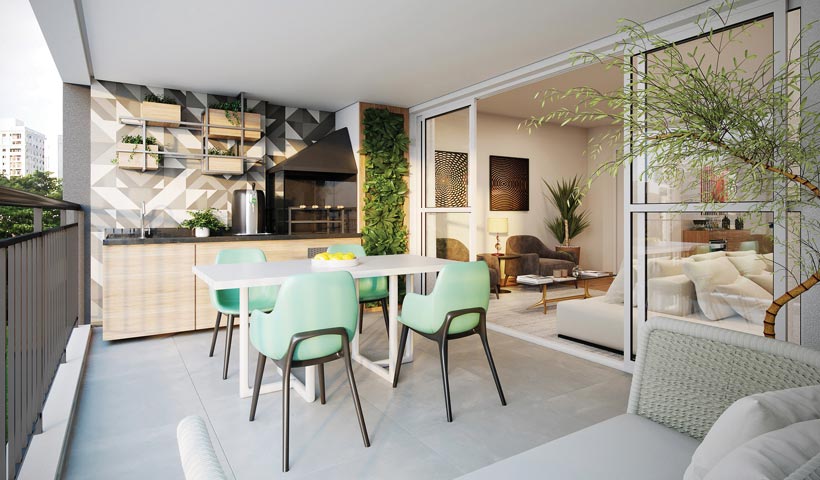 Vértiz Vila Mascote – Terraço do apto. de 100 m² - Final 2