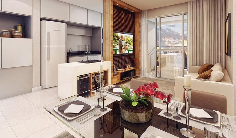 Vivart – Living do apto. de 59 m²